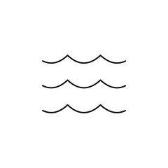 Ocean, Water, River, Sea Thin Line Icon Vector Illustration Logo Template. Suitable For Many Purposes.