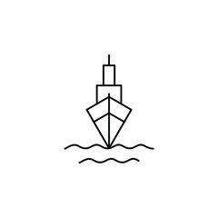 Ship, Boat, Sailboat Thin Line Icon Vector Illustration Logo Template. Suitable For Many Purposes.