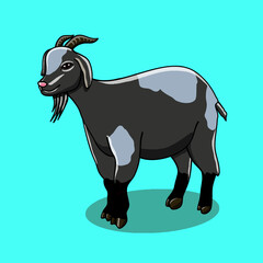 A cute goat illustration in vector editable design