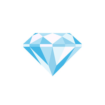 Abstract diamond side view icon. Flat style vector illustration