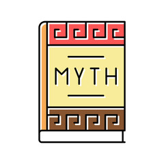 myth book ancient greece color icon vector illustration