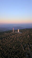 Wielka Sowa ("Great Owl", German: Hohe Eule) with a height of 1,014.8 metres (3,329 ft) is the highest peak of the Owl Mountains. The mountain is located in Dzierżoniów, Golde Train legend © Adam