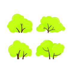 Fototapeta premium Set of two vector green bushes