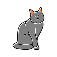 cat halloween color icon vector illustration