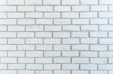 Decorative brick wall texture. White artificial brick for interior renovation and decoration and design