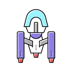 Fototapeta premium space alien ship color icon vector illustration