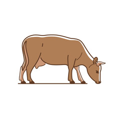 Cartoon cow - cute character for children. Vector illustration in cartoon style.