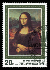 Postage stamp. Mona Lisa.
