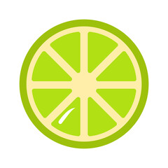Sliced Lime Exotic Fruit. Vector illustration