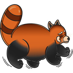 Cute and chubby red panda. Drawn vector graphics for postcards, for printing, for design, for posters, for decoration. Can be used as stickers. As a way to express your emotions.