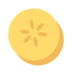 Slice of banana fruit. Vector illustration