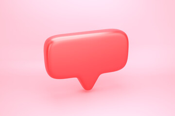 Blank social media notification, empty red bubble speech bubble icon