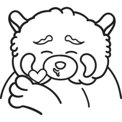 Cute and chubby red panda. Vector line for postcards, for printing, for design, for posters, for decoration. Can be used as stickers or coloring books. As a way to express your emotions.