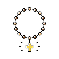 cross christianity color icon vector illustration