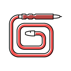 Obraz premium modern hookah hose color icon vector illustration