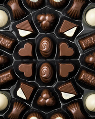 Different types of chocolates and white chocolates