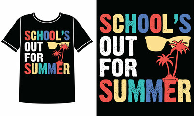 School's out for summer t-shirt design templet
