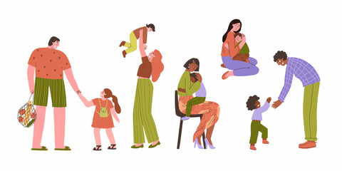 parents spend time with children. parental love for the child.