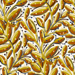 Seamless pattern with leaves