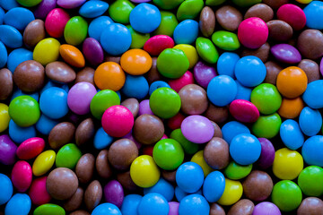 Fototapeta na wymiar Small colorful candies. Colorful chocolate dragee.