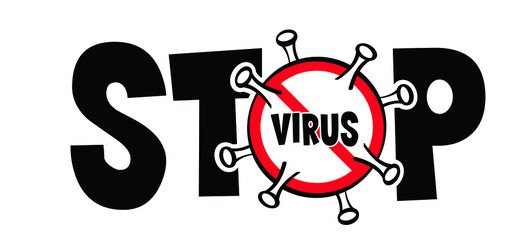 Stop corona virus, covid or monkeypox, monkey pox viral disease pictogram or logo. Virus outbreak pandemic. Cartoon disease spread, symptoms or precautions icon.