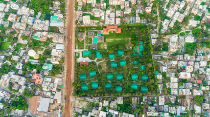 Areal view of a residential area