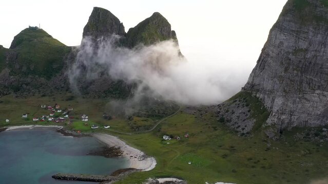 Clouds forming in Traena(Tr&aelig;na), coast of Helgeland in Northern Norway