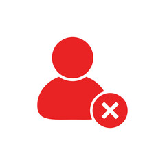 User with cross mark red icon