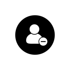 Delete user icon in black round
