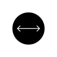 Double side arrow icon in black round