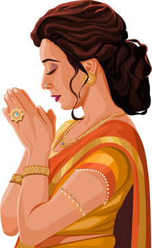 Indian woman praying