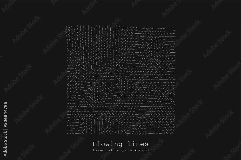 Poster abstract line matrix pattern. noise flow dynamic.
