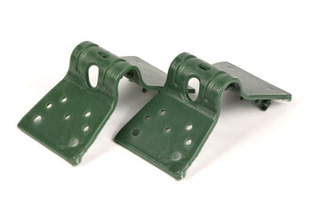 Tension clips, sun protection net on white background. High resolution photo.