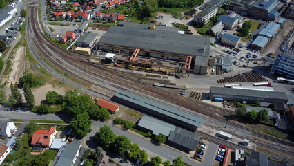 Wald Forrest Lonly Clouds good weather Train Sky Blue Green Trees Drone 
