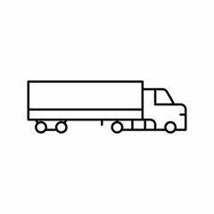 cargo truck line icon vector illustration