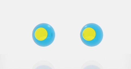 Palau flag icon or symbols