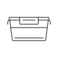 food container plastic line icon vector illustration