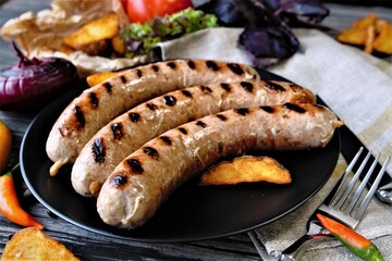 Grilled sausages
