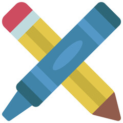 Crayon And Pencil Icon