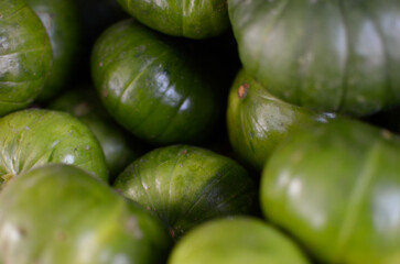 Zapallito de tronco o zapallito verde en puesto de venta de verduras