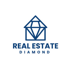 Fototapeta premium Diamond design logo in the shape of a house, abstract design illustration, building symbol