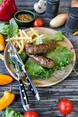 Grilled sausages