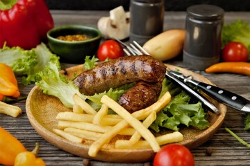 Grilled sausages