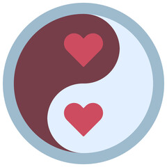 Ying Yang Hearts Icon