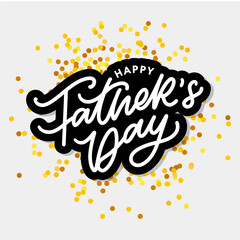 Happy Father's Day Calligraphy greeting card. Banner Vector illustration.