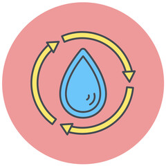 Water Recycle Icon Design