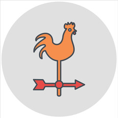 Weathercock Icon Design