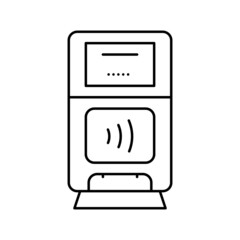 pos terminal contactless line icon vector illustration