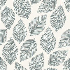 Seamless pattern with leaves