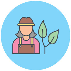 Lady Farmer Icon Design